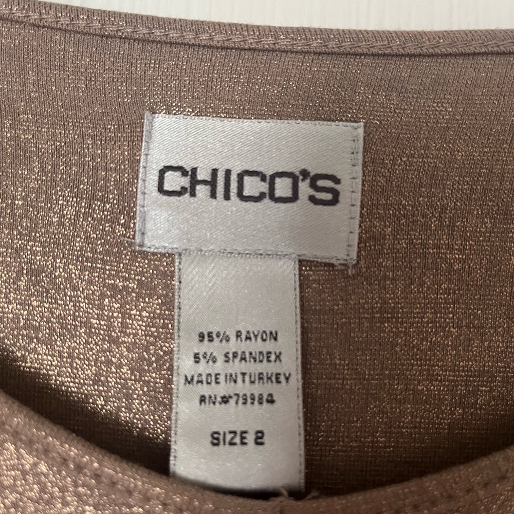 Chico's Shimmering Bronze Blouse